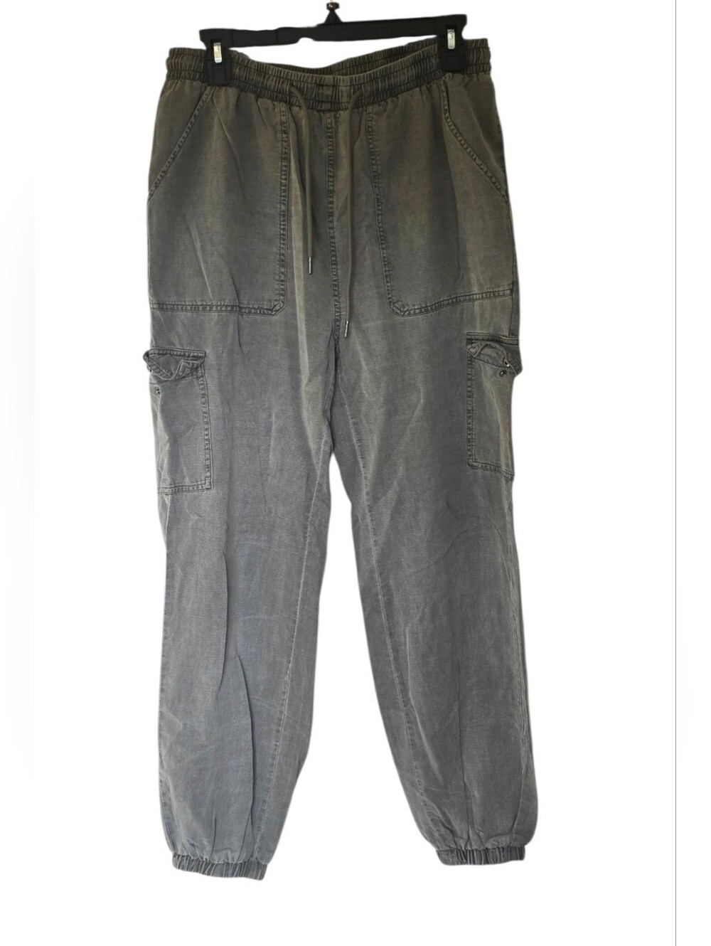 7 For All Mankind Women's Washed Gray Cargo Joggers